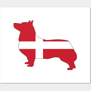 Swedish Vallhund Denmark Flag Filled Posters and Art